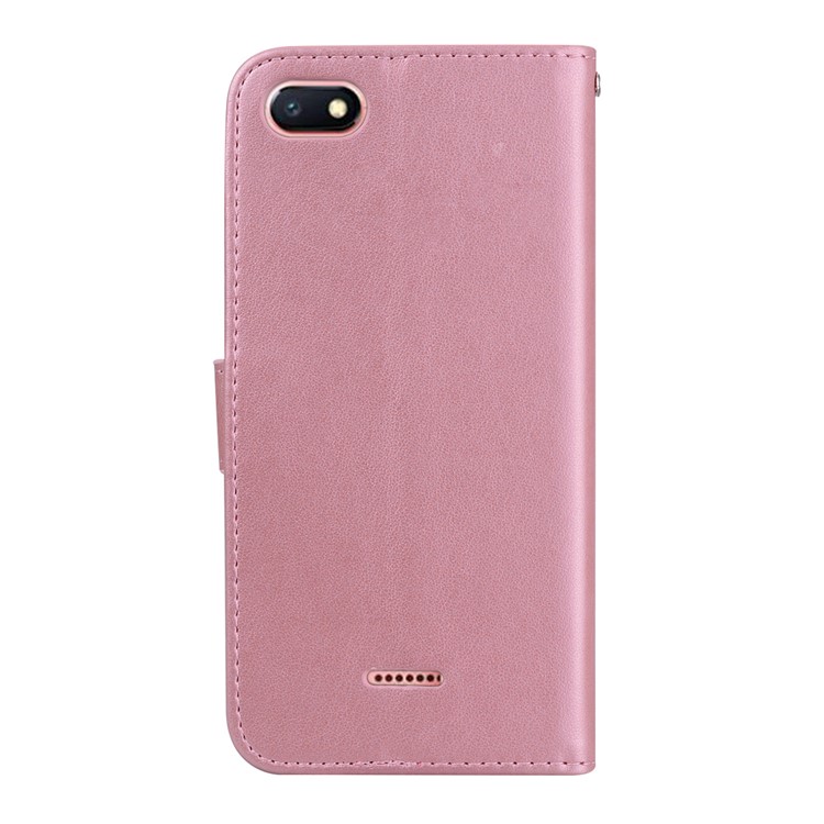 HAT PRINCE Imprinted Rose Wallet Leather Phone Cover for Xiaomi Redmi 6A (Single 12MP Rear Camera) - Pink-2