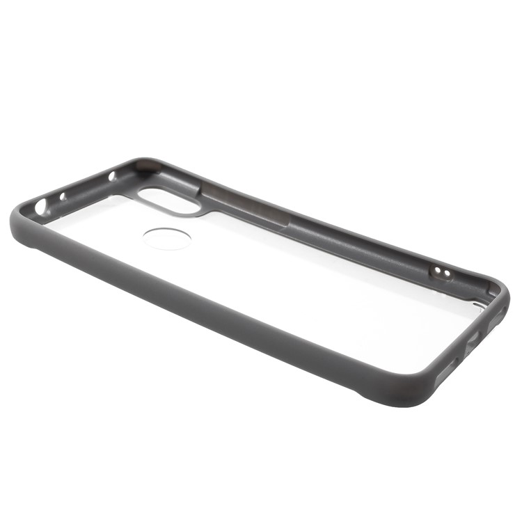 Silicone Frame + Transparent Acrylic Back Hybrid Mobile Cover for Xiaomi Redmi Note 6 Pro - Grey-3