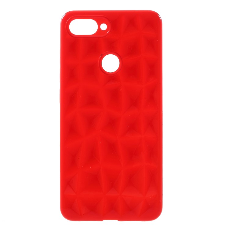 3D Diamond Texture TPU Case for Xiaomi Mi 8 Lite / Mi 8 Youth (Mi 8X) - Red-1