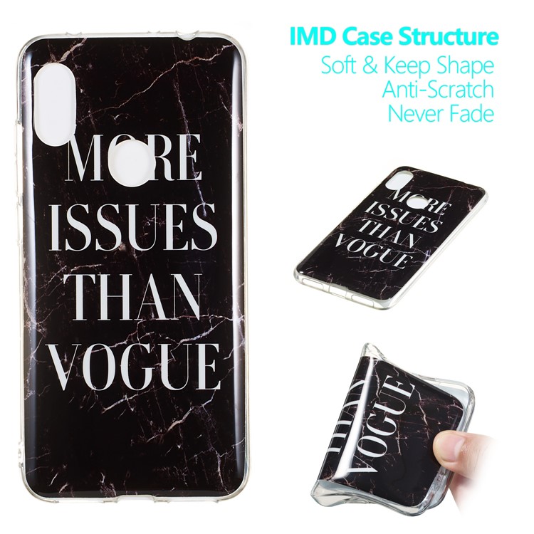 Marble Pattern IMD TPU Cover for Xiaomi Redmi Note 6 Pro - Style G-1