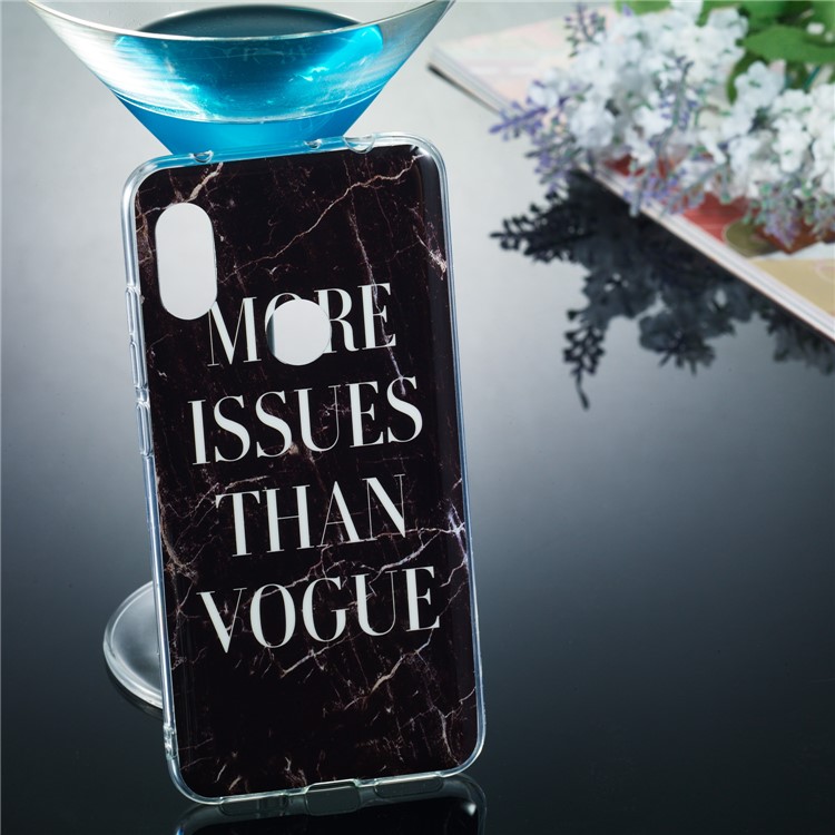 Marble Pattern IMD TPU Cover for Xiaomi Redmi Note 6 Pro - Style G-5