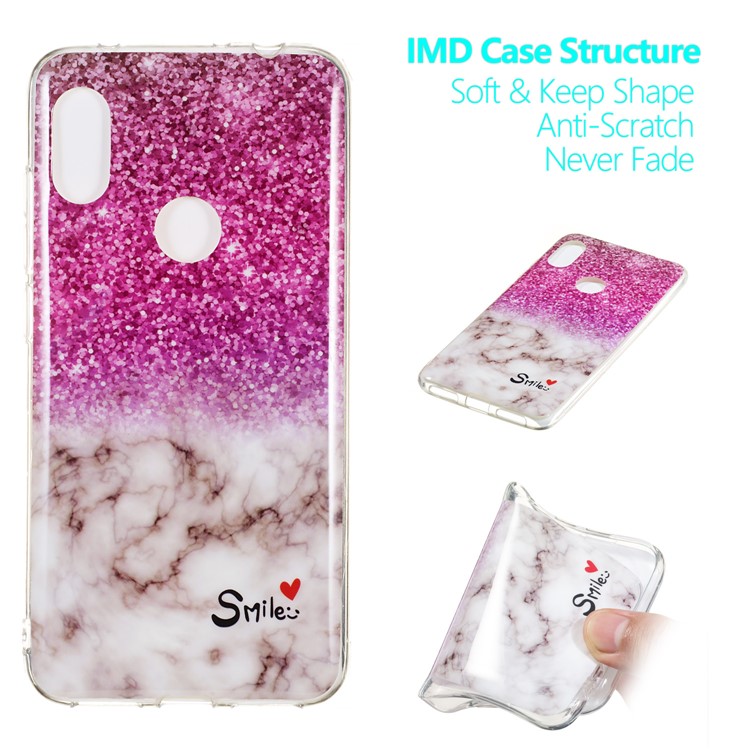 Marble Pattern IMD TPU Case Accessory for Xiaomi Redmi Note 6 Pro - Style J-1