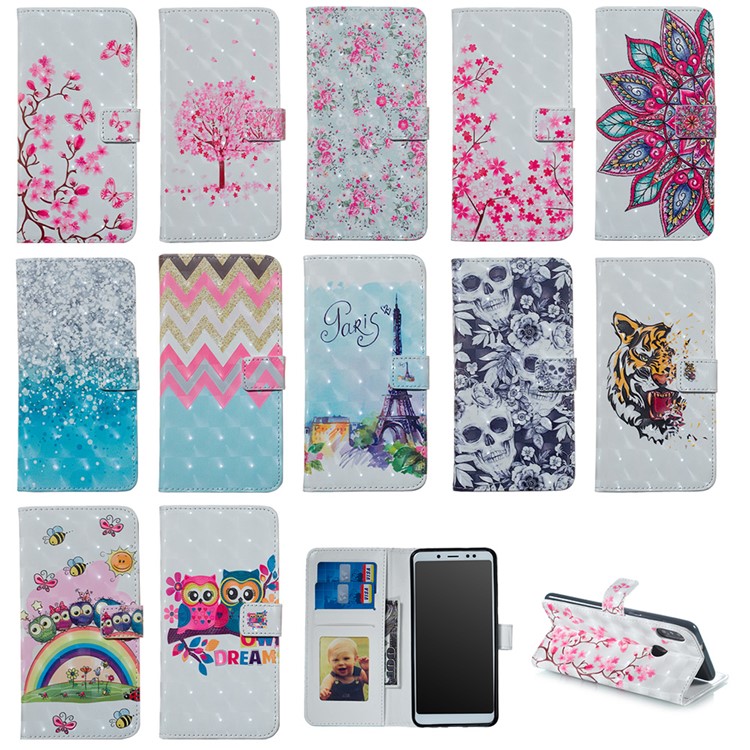 Embossing Pattern PU Leather Protective Case for Xiaomi Redmi Note 5 Pro (Dual Camera) / Redmi Note 5 (China) - Owls-11