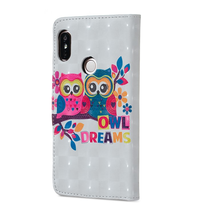 Embossing Pattern PU Leather Protective Case for Xiaomi Redmi Note 5 Pro (Dual Camera) / Redmi Note 5 (China) - Owls-4
