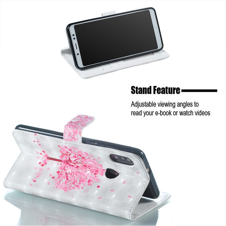 Embossing Pattern PU Leather Protective Cover for Xiaomi Redmi Note 5 Pro (Dual Camera) / Redmi Note 5 (China) - Flowered Tree-5