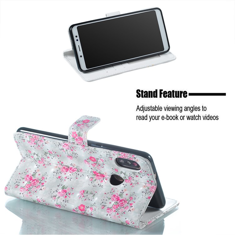 Embossing Pattern PU Leather Protective Shell for Xiaomi Redmi Note 5 Pro (Dual Camera) / Redmi Note 5 (China) - Vivid Flowers-5