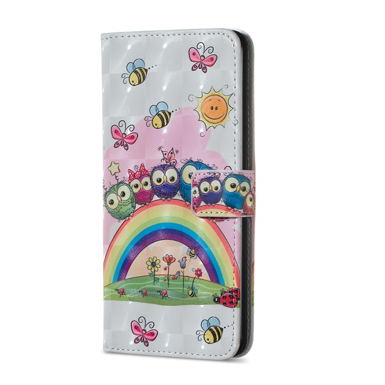 Embossing Pattern PU Leather Protective Mobile Phone Case for Xiaomi Redmi Note 5 Pro (Dual Camera) / Redmi Note 5 (China) - Animals and Flowers-3