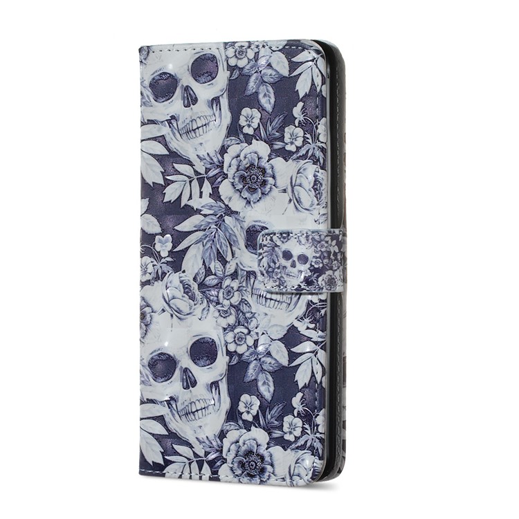 Embossing Pattern PU Leather Protective Flip Case for Xiaomi Redmi Note 5 Pro (Dual Camera) / Redmi Note 5 (China) - Skulls-3