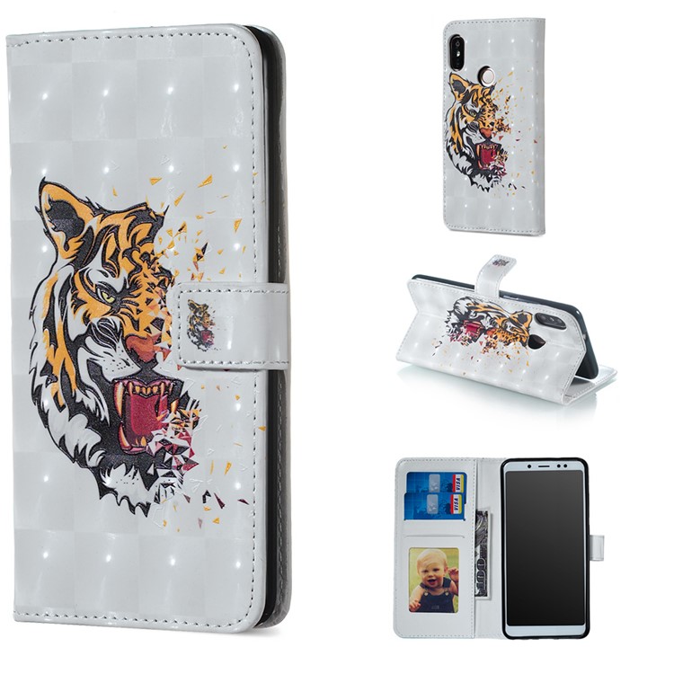 Embossing Pattern PU Leather Protective Flip Cover for Xiaomi Redmi Note 5 Pro (Dual Camera) / Redmi Note 5 (China) - Tiger-1