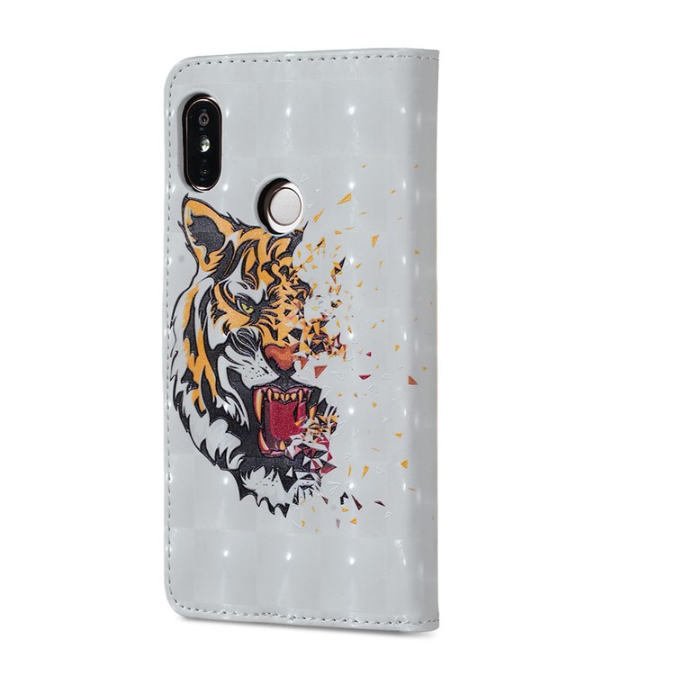 Embossing Pattern PU Leather Protective Flip Cover for Xiaomi Redmi Note 5 Pro (Dual Camera) / Redmi Note 5 (China) - Tiger-4