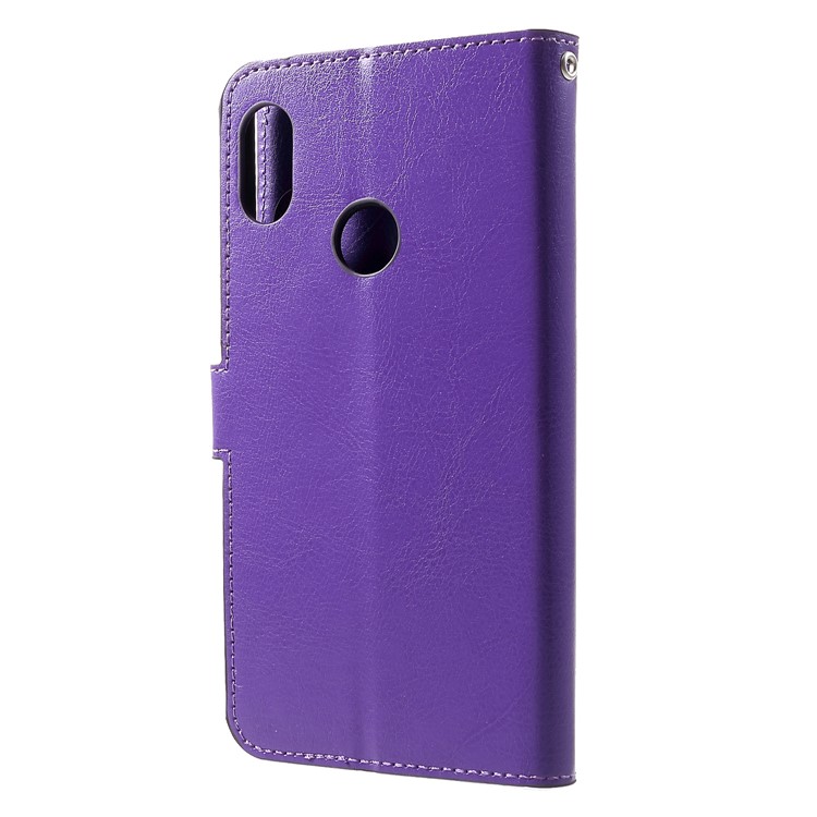 5 Card Slots Leather Wallet Case Cover for Xiaomi Redmi Note 6 Pro - Purple-2
