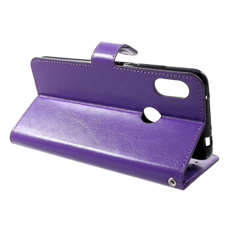 5 Card Slots Leather Wallet Case Cover for Xiaomi Redmi Note 6 Pro - Purple-4