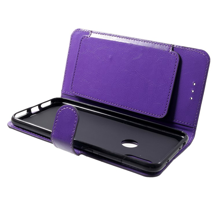 5 Card Slots Leather Wallet Case Cover for Xiaomi Redmi Note 6 Pro - Purple-5