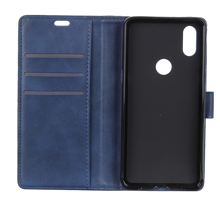 Matte PU Leather Wallet Stand Phone Shell for Xiaomi Mi Mix 3 - Blue-7