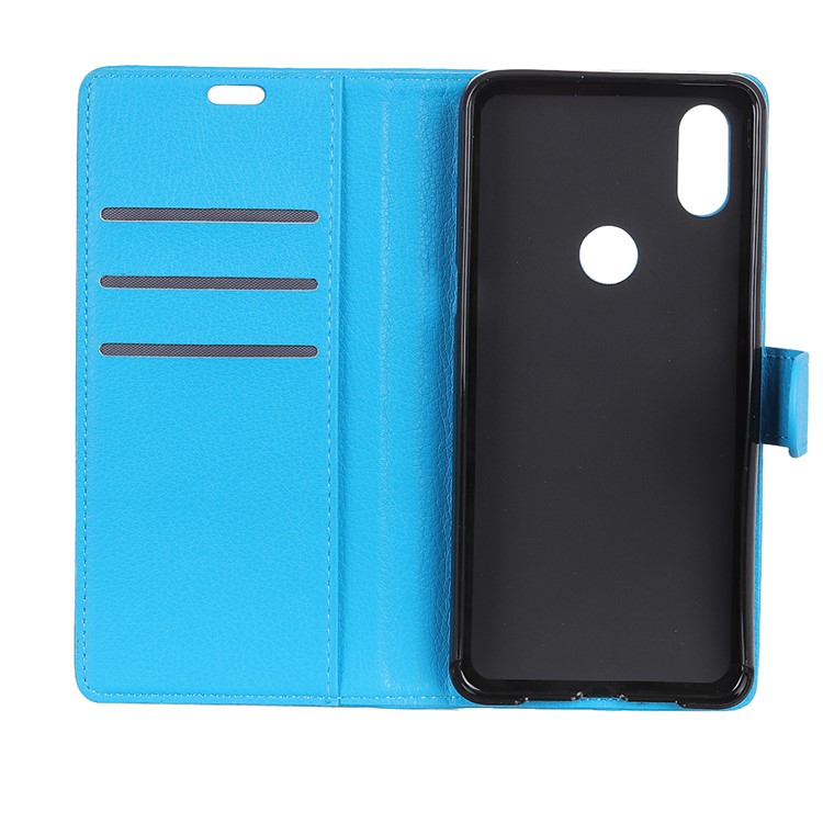 For Xiaomi Mi Mix 3 Litchi Skin PU Leather Wallet Casing - Blue-5