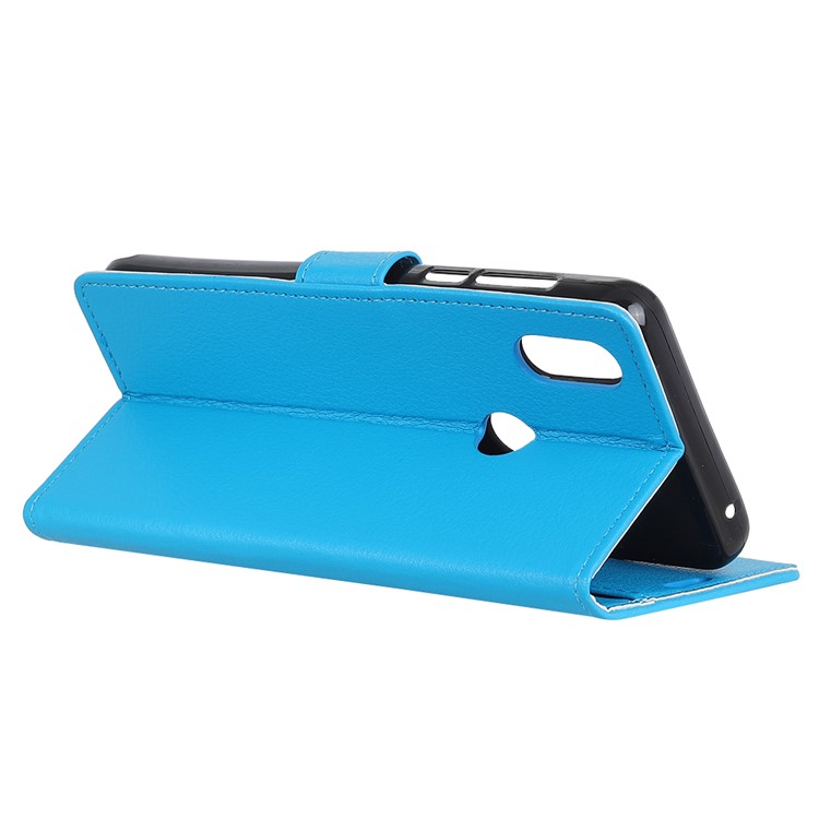 For Xiaomi Mi Mix 3 Litchi Skin PU Leather Wallet Casing - Blue-6