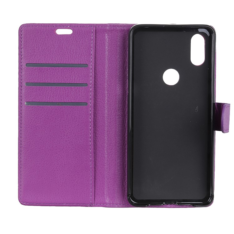 For Xiaomi Mi Mix 3 Litchi Skin PU Leather Wallet Cell Phone Case - Purple-5