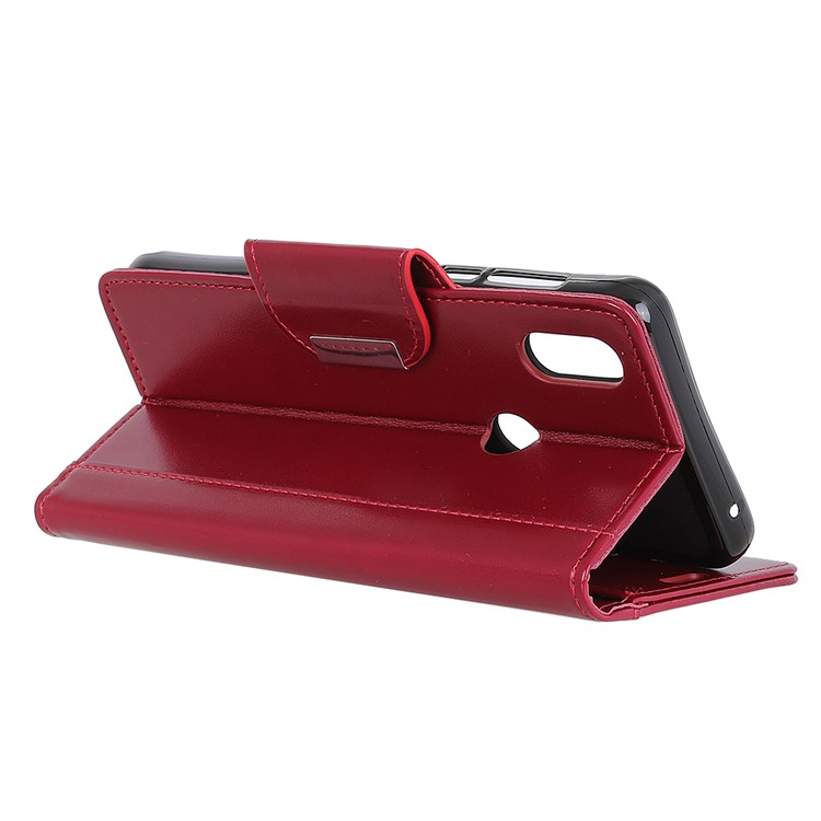 3 Card Slots Leather Stand Phone Casing for Xiaomi Mi Mix 3 - Red-8