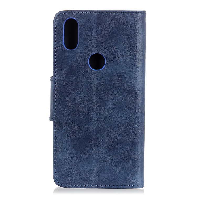 Crazy Horse Split Leather Card Holder Mobile Shell for Xiaomi Mi Mix 3 - Blue-3
