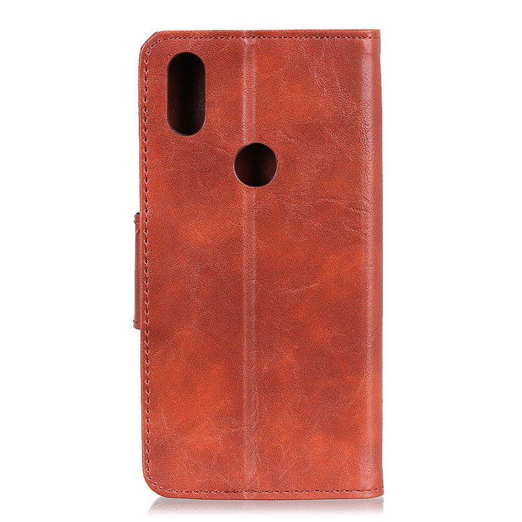 Crazy Horse Split Leather Stand Phone Case for Xiaomi Mi Mix 3 / Mix 3 5G - Brown-2