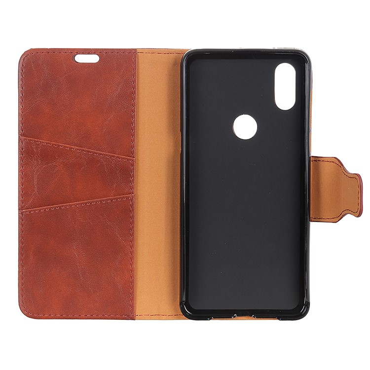 Crazy Horse Split Leather Stand Phone Case for Xiaomi Mi Mix 3 / Mix 3 5G - Brown-3
