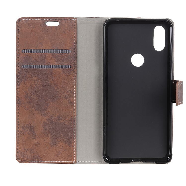 Vintage Style Wallet PU Leather Stand Cell Phone Case for Xiaomi Mi Mix 3 - Brown-5