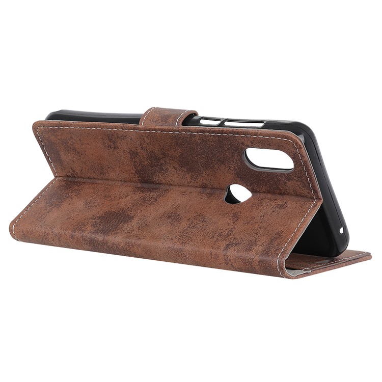 Vintage Style Wallet PU Leather Stand Cell Phone Case for Xiaomi Mi Mix 3 - Brown-6