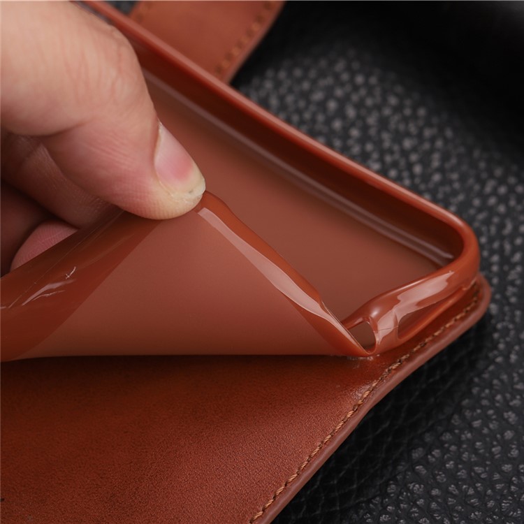 AZNS Leather Stand Casing with Card Slots for Xiaomi Mi A2 Lite / Redmi 6 Pro - Brown-11