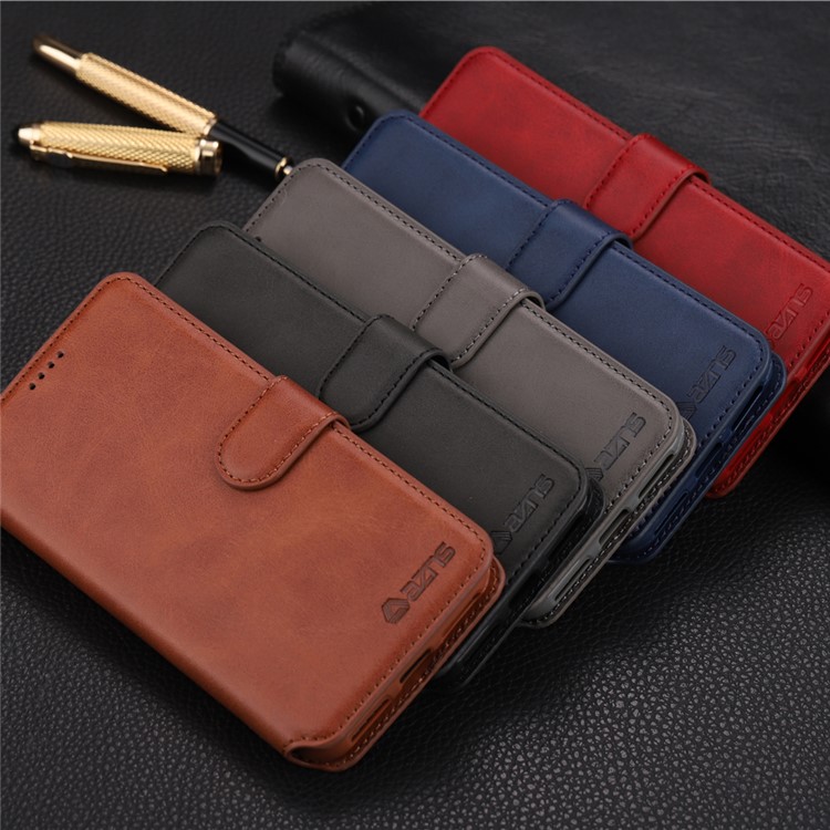 AZNS Leather Stand Casing with Card Slots for Xiaomi Mi A2 Lite / Redmi 6 Pro - Brown-14