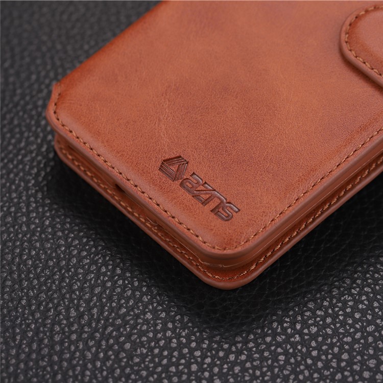 AZNS Leather Stand Casing with Card Slots for Xiaomi Mi A2 Lite / Redmi 6 Pro - Brown-4