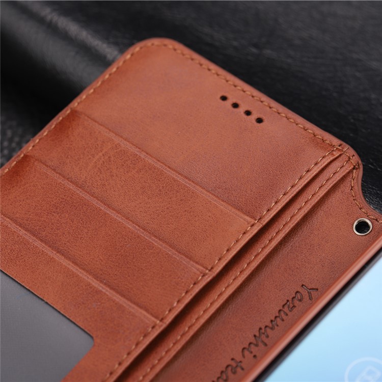 AZNS Leather Stand Casing with Card Slots for Xiaomi Mi A2 Lite / Redmi 6 Pro - Brown-7