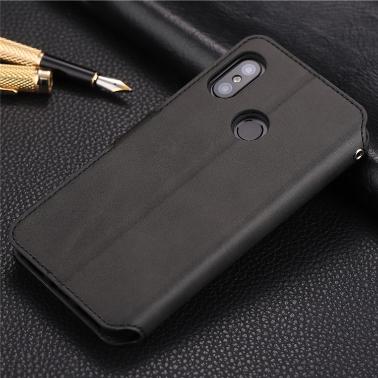 AZNS Leather Stand Shell with Card Slots for Xiaomi Mi A2 Lite / Redmi 6 Pro - Black-2