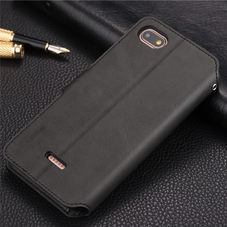 AZNS Wallet Leather Stand Cover for Xiaomi Redmi 6A (Single 12MP Rear Camera) - Black-2