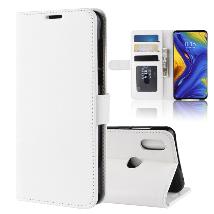 Crazy Horse Wallet Leather Stand Cover for Xiaomi Mi Mix 3 - White-1