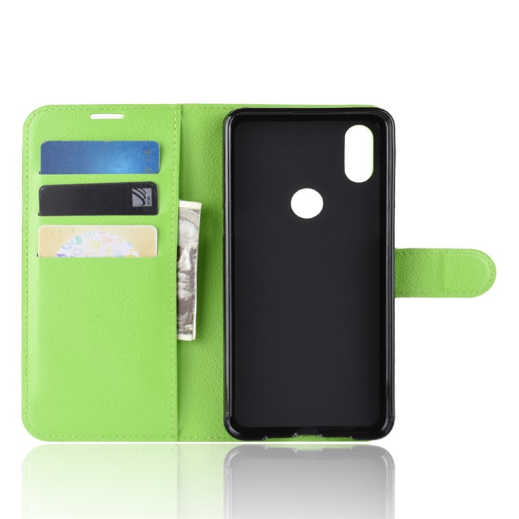 Litchi Skin Leather Wallet Stand Case for Xiaomi Mi Mix 3 / Mix 3 5G - Green-3