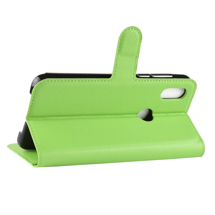 Litchi Skin Leather Wallet Stand Case for Xiaomi Mi Mix 3 / Mix 3 5G - Green-5