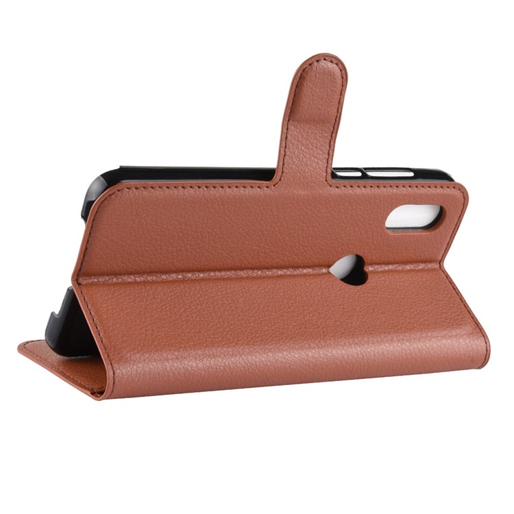 Litchi Skin Leather Stand Cover with Card Slots for Xiaomi Mi Mix 3 / Mix 3 5G - Brown-5