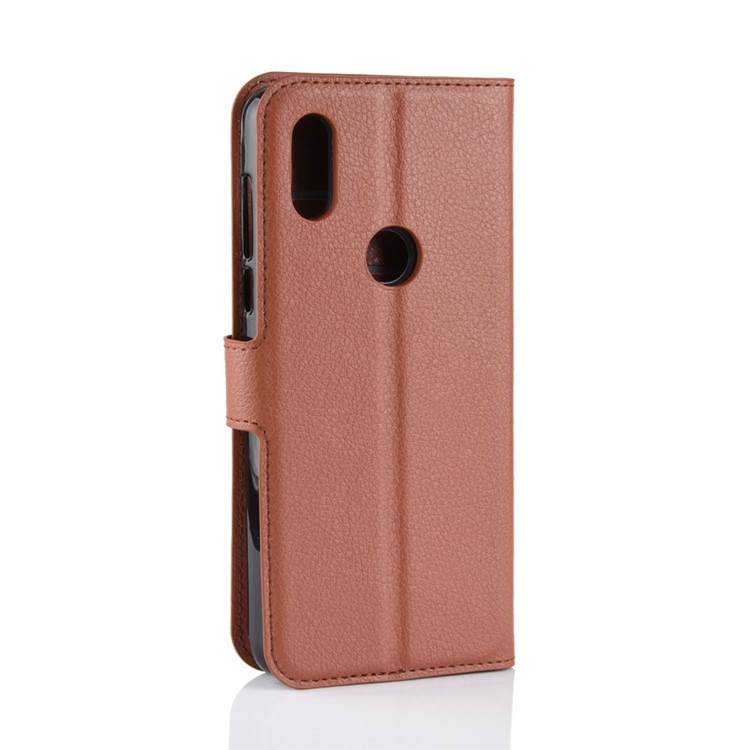 Litchi Skin Leather Stand Cover with Card Slots for Xiaomi Mi Mix 3 / Mix 3 5G - Brown-6