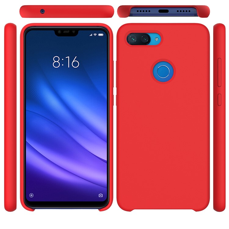 Liquid Silicone Mobile Accessory Shell for Xiaomi Mi 8 Lite / Xiaomi Mi 8 Youth (Mi 8X) - Red-2