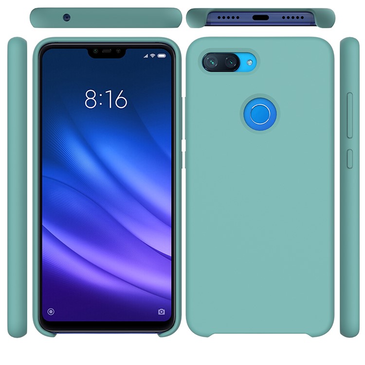 Liquid Silicone Phone Casing Shell for Xiaomi Mi 8 Lite / Xiaomi Mi 8 Youth (Mi 8X) - Cyan-2