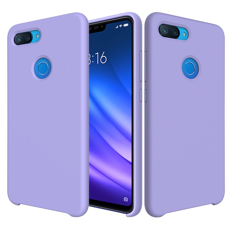 Flüssiges Silikon-Handyoberteil Für Xiaomi Mi 8 Lite / Xiaomi Mi 8 Jugendliche (mi 8X) - Lila-1