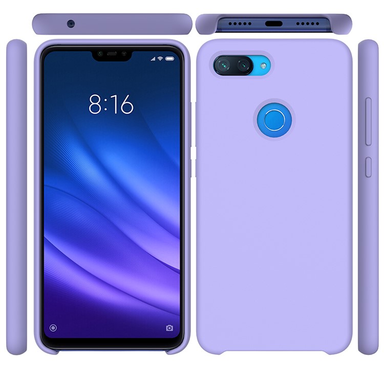 Flüssiges Silikon-Handyoberteil Für Xiaomi Mi 8 Lite / Xiaomi Mi 8 Jugendliche (mi 8X) - Lila-2
