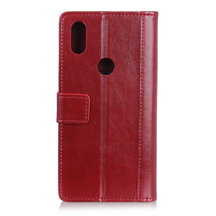 For Xiaomi Mi Mix 3 Crazy Horse Rivet Decor Leather Wallet Flip Cover - Red-3
