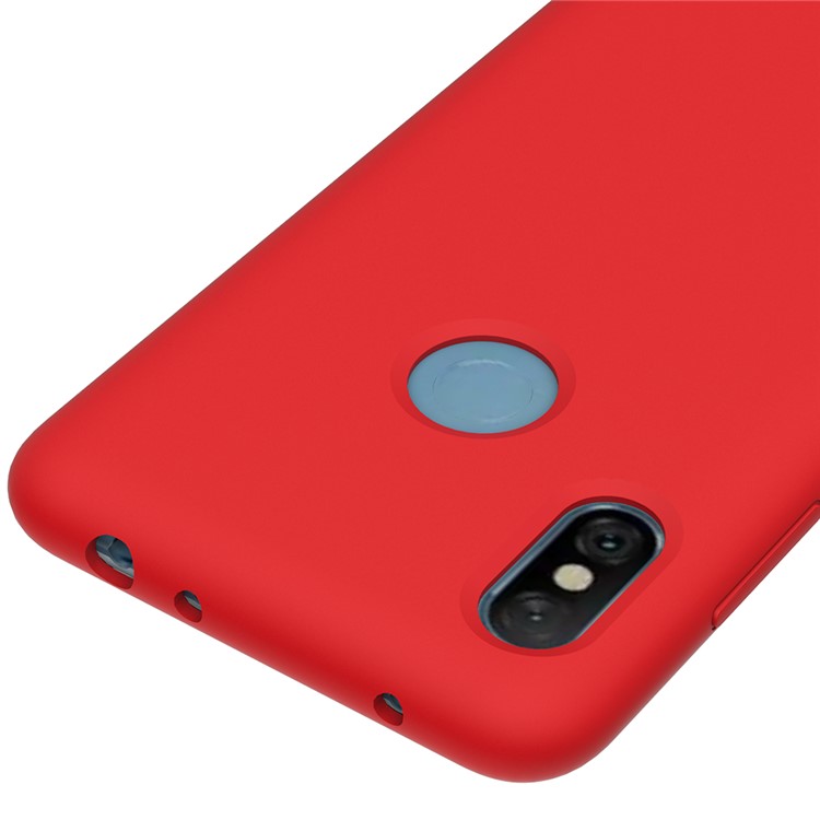 Liquid Silicone Back Case Cover for Xiaomi Redmi Note 6 Pro - Red-2