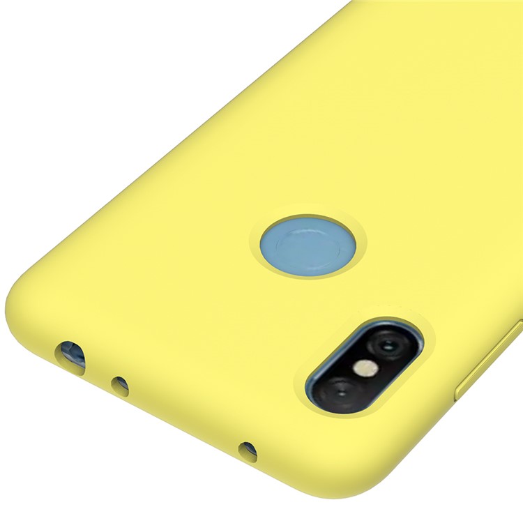 Liquid Silicone Mobile Phone Case for Xiaomi Redmi Note 6 Pro - Yellow-2