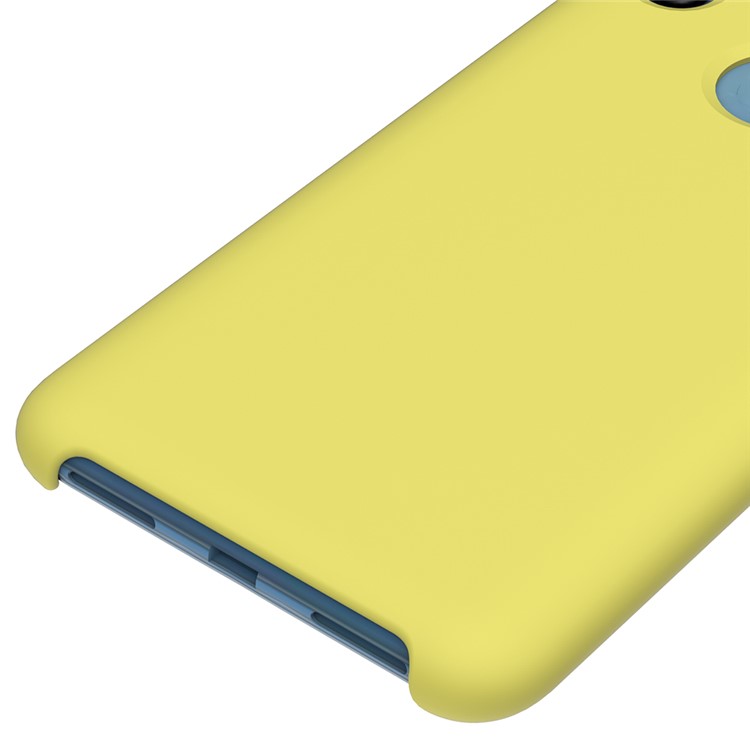 Liquid Silicone Mobile Phone Case for Xiaomi Redmi Note 6 Pro - Yellow-3