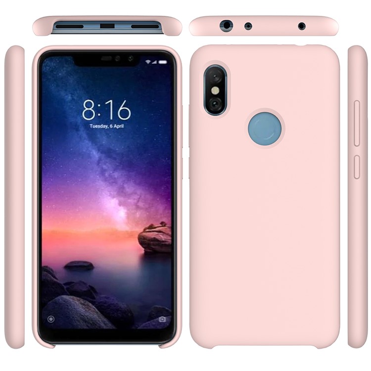 Liquid Silicone Protection Shell for Xiaomi Redmi Note 6 Pro - Pink-4