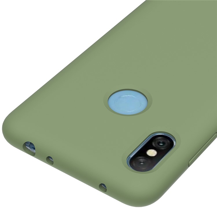 Liquid Silicone Cell Phone Cover for Xiaomi Redmi Note 6 Pro - Green-2