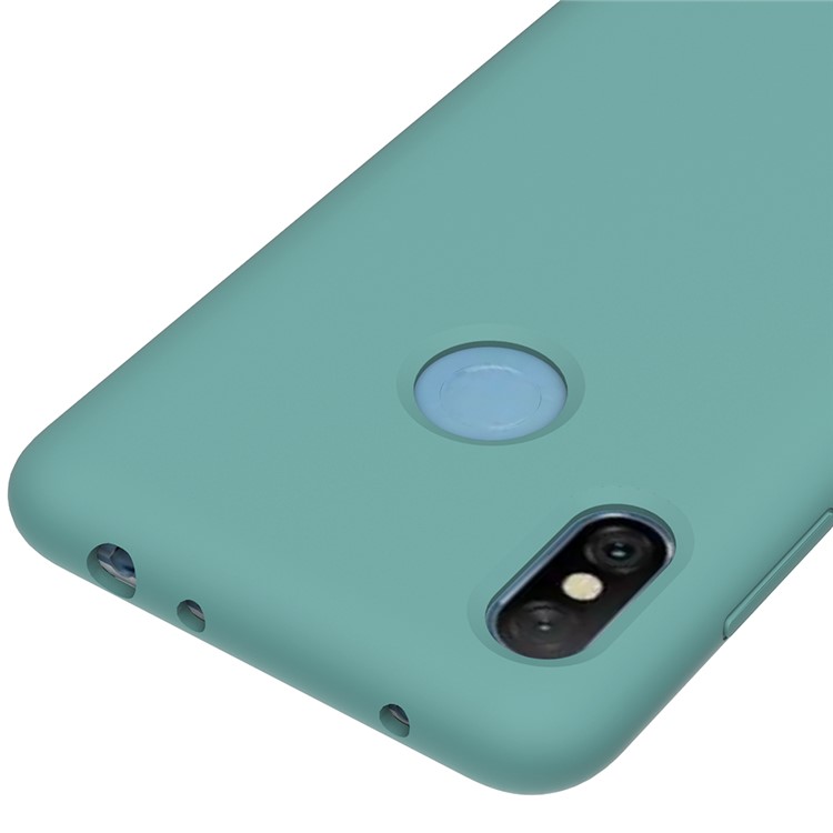Liquid Silicone Cell Phone Case for Xiaomi Redmi Note 6 Pro - Cyan-2