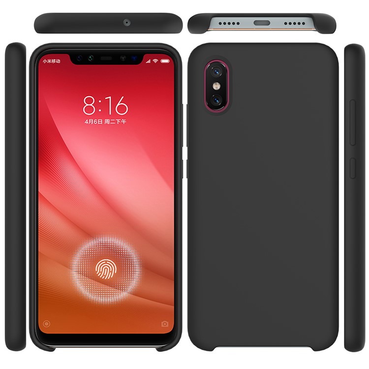 For Xiaomi Mi 8 Pro Case Liquid Silicone Mobile Case - Black-5